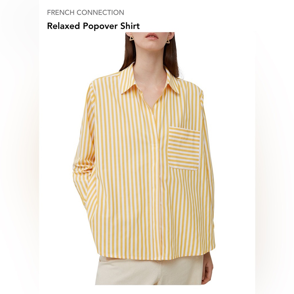 NWOT French Connection Relaxed Popover Shirt in XS